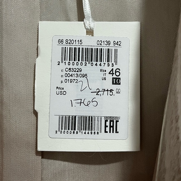 NWT Peserico Oversized Herringbone Coat in White & Brown, US Size 10, IT 46 - Picture 7 of 14